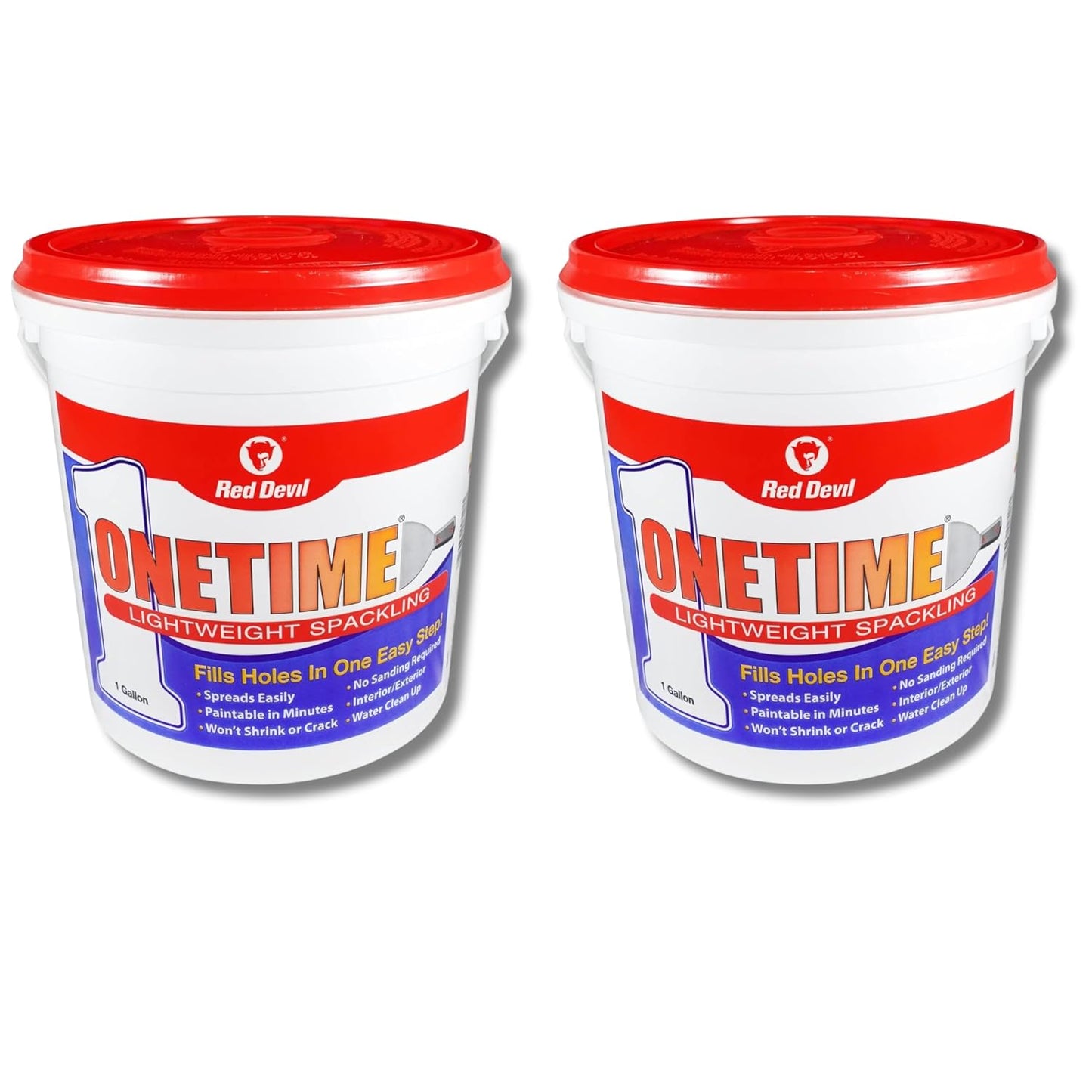 Red Devil 0542 ONETIME Lightweight Spackle Wall Repair, Spackling for Holes Drywall, 1/2 Pint, White, 8 Ounce, Made in USA