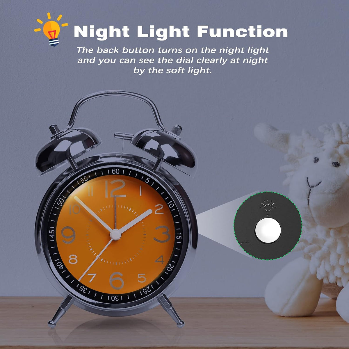 AYRELY® Super Loud Alarm Clock for Heavy Sleepers, 4.5 Inch Twin Bell Retro