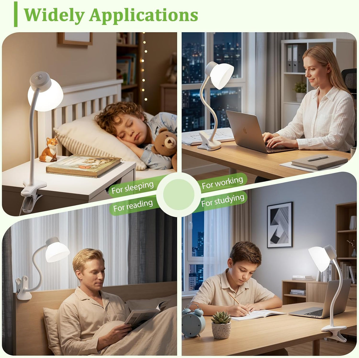 Desk Lamps for Home Office,Small LED Reading Lamp,5000K Eye-Care Desk Light