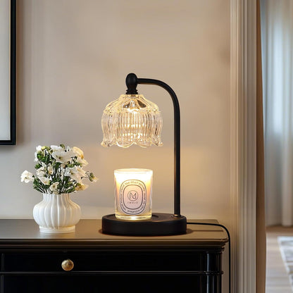 Candle Warmer Lamp with Timer and Dimmer,Electric Gold Light Gifts for Women Melt Wax Warmer Lamp with 2 Bulbs for Candle Jars House Warming New Home Decor Bedroom