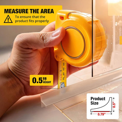 39" Transparent Shower Threshold Water Dam, Collapsible Water Guard Strip