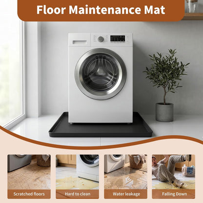 Large 29×29''Silicone Washing Machine Drain Pan,0.98" Raised Edges,Non-Slip Waterproof Drip Tray for Under Washer & Dryer,Anti-Vibration Floor Leak Protector for Refrigerator,Air Fryer,Coffee Maker