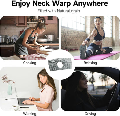 Microwavable Heating Pads, Microwave Heating Pad for Neck and Shoulders, Heated Neck Wrap, Wearable Neck Warmer Microwavable, Hands-Free Weighted Shoulder Wrap for Relax and Soothing