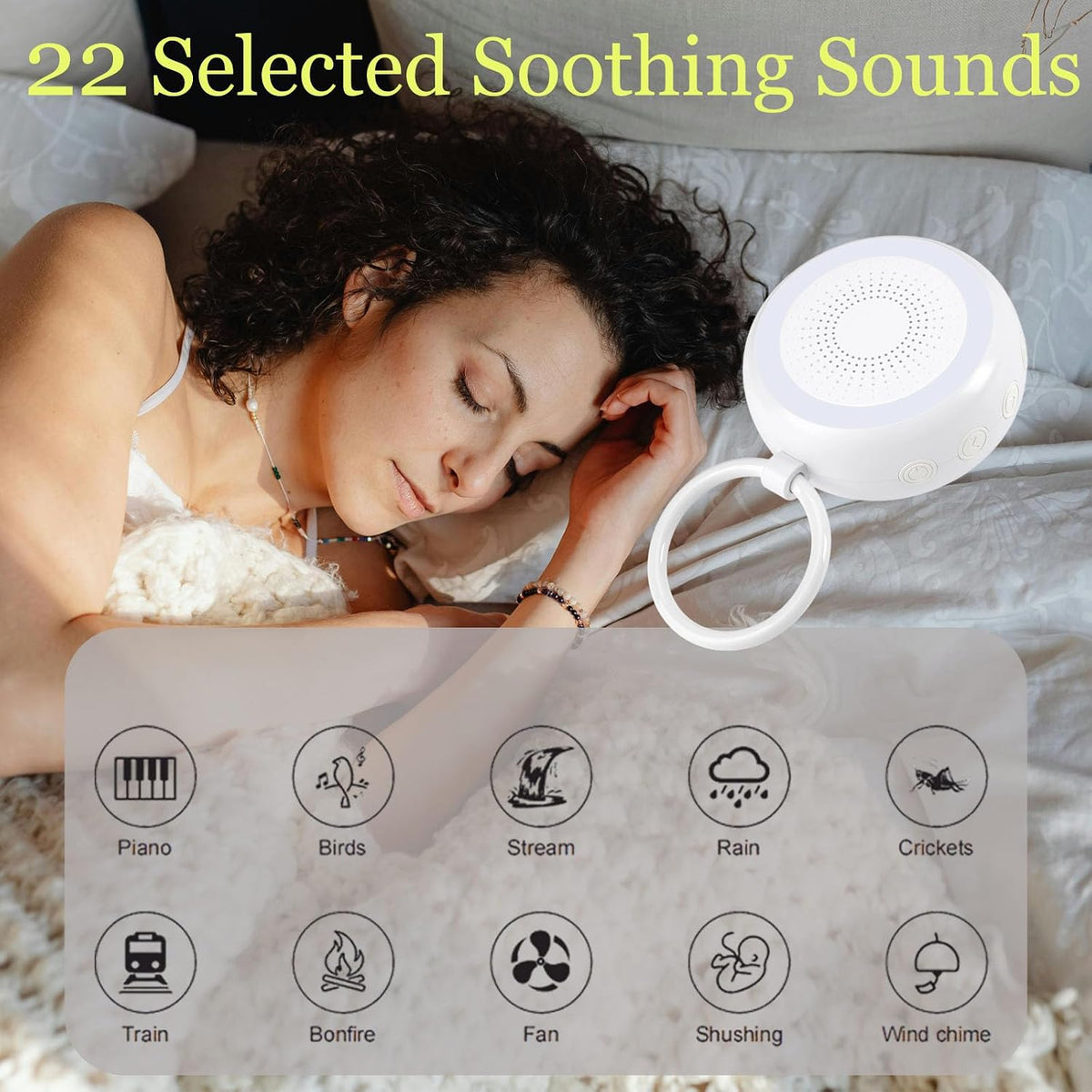 Portable White Noise Machine Sound Machine, 22 Sounds
