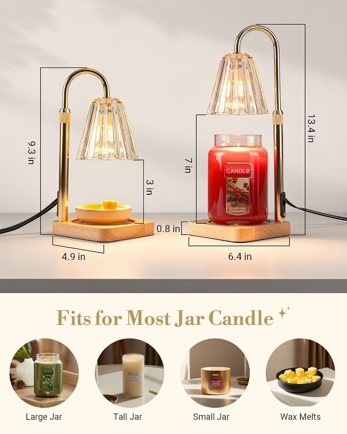 Marycele Candle Warmer Lamp with Timer, Vintage Home Decor, Gifts for Women