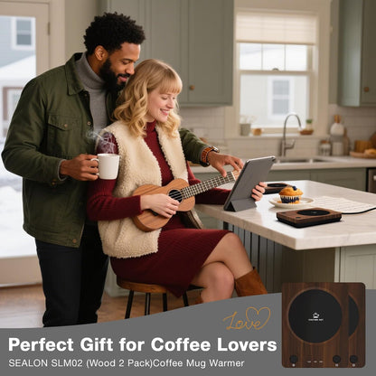 SEALON SLM03 Electric Coffee Mug Warmer - 3-Temperature Desk Cup Warmer with Auto Shut-Off (4 Hours) for Heating Coffee, Tea, Milk & Beverages