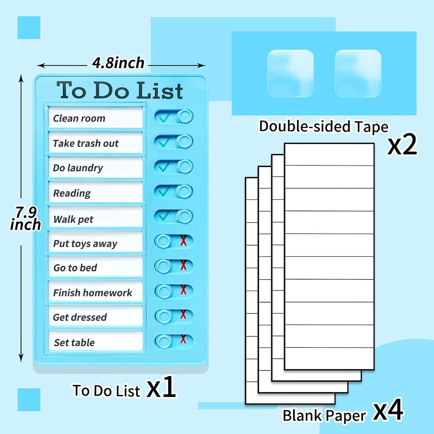 Chore Chart To Do List Adhd Tools for Kids and Adults Sliding Morning Routine Chart for Kids Detachable RV Checklist Board Reusable My Chores Checklist Task Board