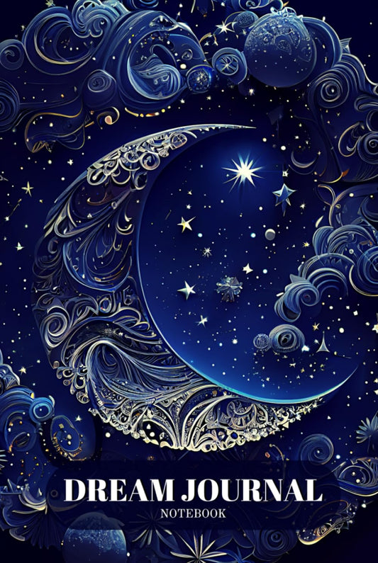 Dream Journal Notebook: Diary with Guided Prompts to Record and Track Your Dreams, Interpretations and Thoughts before Sleeping. Ideal Gift for Women, Girls, Men – Moon and Stars Theme