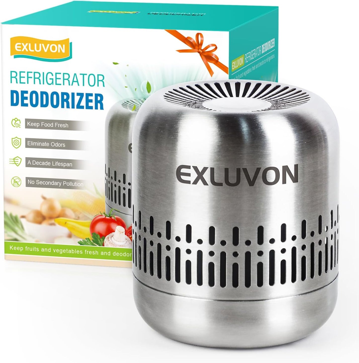Refrigerator Deodorizer, Up to 10 years, Catalytic Odor Remover | Reusable Housewarming Gift for New Homes, Alternative to Baking Soda and Charcoal Bags for Freezers, Cars, Closets and RVs.