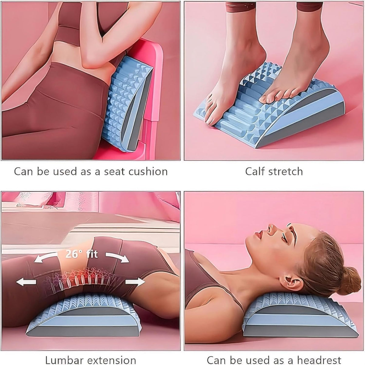 Refresh Neck and Back Stretcher Posture Corrector for Neck Pain Relief, Lower Back, Upper Back and Shoulder (Blue)