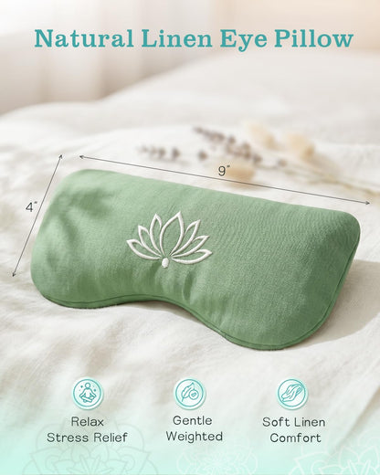 Hihealer Weighted Lavender Eye Pillow, Linen Flaxseed Eye Mask for Sleeping