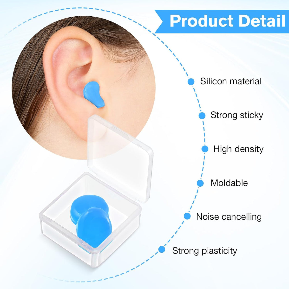Frienda 21 Pairs Silicone Ear Plugs for Sleeping,Blue, Orange, Rose Red