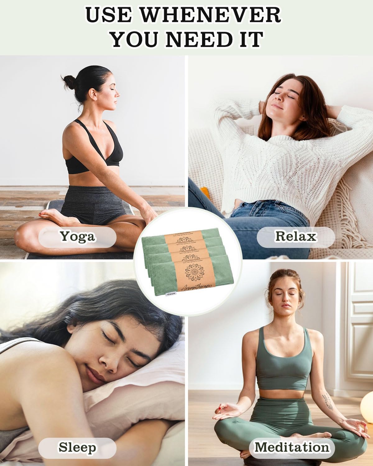Hihealer Lavender Eye Pillow for Sleeping, Weighted Eye Mask for Spa, Yoga