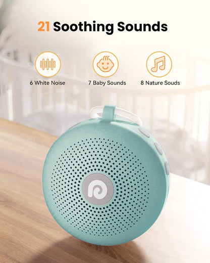 Dreamegg White Noise Machine - Portable Sound Machine for Baby Adult, Features Powerful Battery, 21 Soothing Sound, Noise Canceling for Office & Sleeping, Sound Therapy for Home, Travel(2Light Blue)