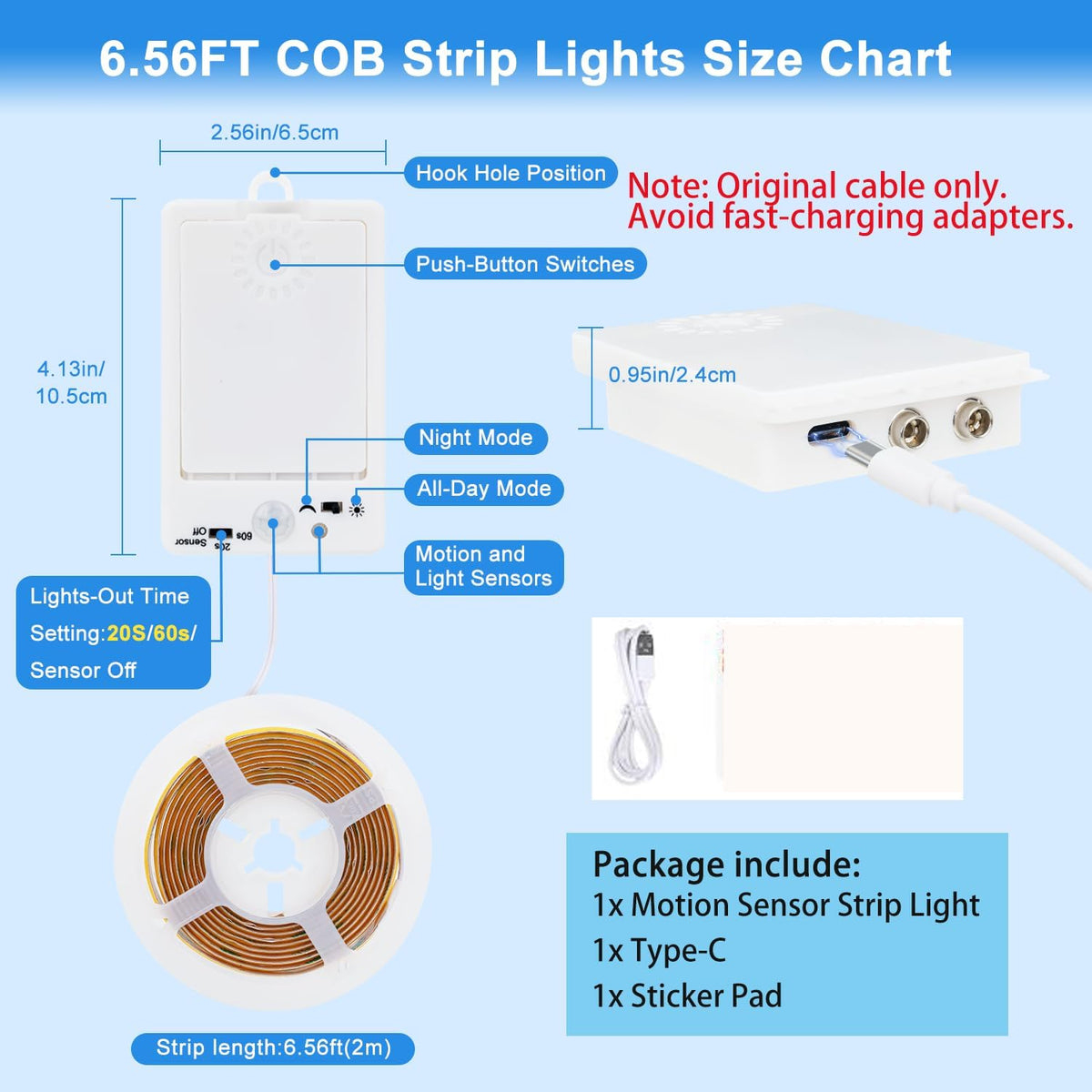 OMIKA Dual Sensor Stair Lights Indoor, Rechargeable 16.4ft LED Strip Light, 150 LEDs Double Motion Activated Under Bed Night Lights for Shelves, Stairway, Closet, Corridor, Bedroom, 6000K Cool White