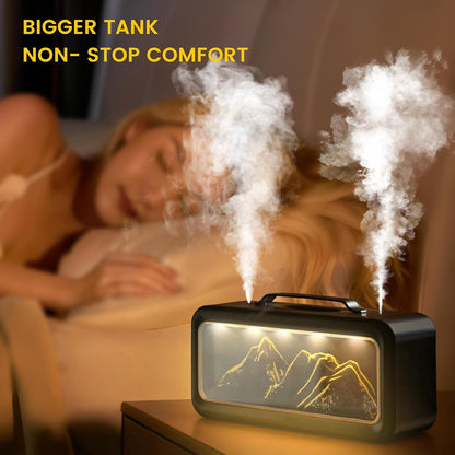 HEEYCEM Humidifiers for Bedroom, 600ml Cool Mist Humidifier with Night Light, 23dB Quiet Operation, Mini Baby Humidifier,for Bedroom, Nursery, Office, Plants(Wood Grain）