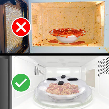 HOVER COVER Magnetic Microwave Splatter Cover for Food - 12" - 2 pack Black | BPA-Free Lid, Vented Plate Guard with Steam Vents, Anti-Splash Microwave Lid, Dishwasher Safe, Space-Saving Magnetic Storage