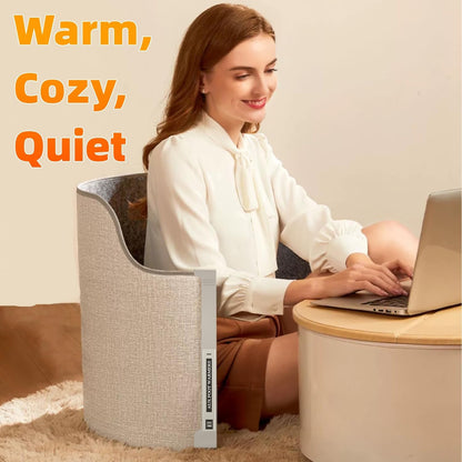 Under Desk Heater, Electric Foot Warmer for Office & Home, Quiet Portable Feet Warmer with Heated Floor Mat, Foot heater with Thermostat and Timer Indoor Use for Foot Leg Grey Cylindrical UEMUSI