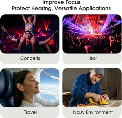 Noise Cancelling Ear Plugs for Sleeping, Reusable Silicone Ear Plugs for Noise Reduction, Soft Hearing Protection with 8 Ear Tips for Concerts, Work, Shooting, and Travel(Rose)