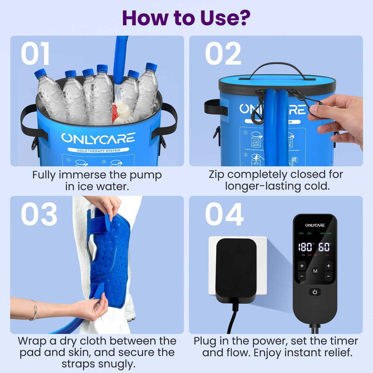 ONLYCARE Cold Therapy Machine, Ice Machine for Knee After Surgery