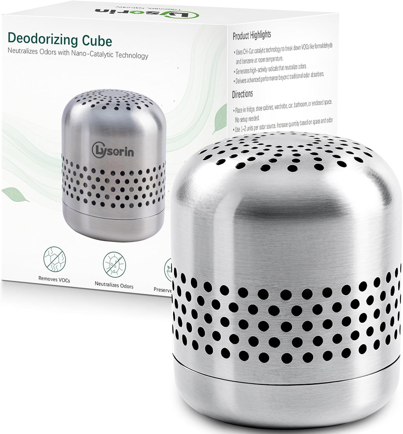 Refrigerator Deodorizer, Lasts Up to 10 Years, for Fridge Closet and Car | 1-Pack Multi-Purpose Odor Eliminator for Refrigerators, Closets and Cars; Outperforms Baking Soda and Charcoal