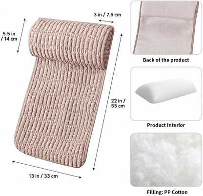Memiss Recliner Pillow Soft Corduroy Neck Pillow for Recliner (Khaki) | Corduroy cover, PP cotton fill, anti-slip dots, hook and loop fastener, removable washable cover, recliner sofa car chair