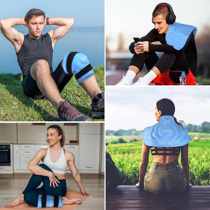 REVIX 20" XXXL Knee Ice Pack Wrap Around Entire Knee, Extra Large Ice Pack | Covers Full Knee with Cold Compression for Meniscus Tear, Arthritis, Back, Shoulder and Post-Workout Recovery