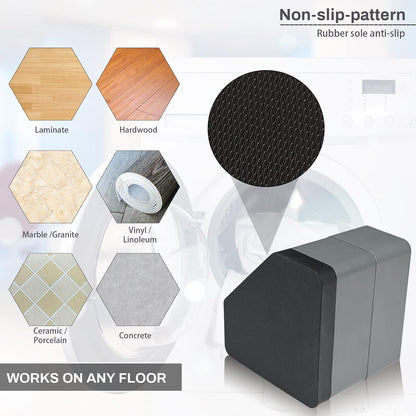 HUAKENER Anti Vibration Pad for Washing Machine, Washer and Dryer Pedestals | A set of 4 High Hard Wearing Square Rubber Foot Pads, Noise Cancelling and Shock Support Protects Pedestals