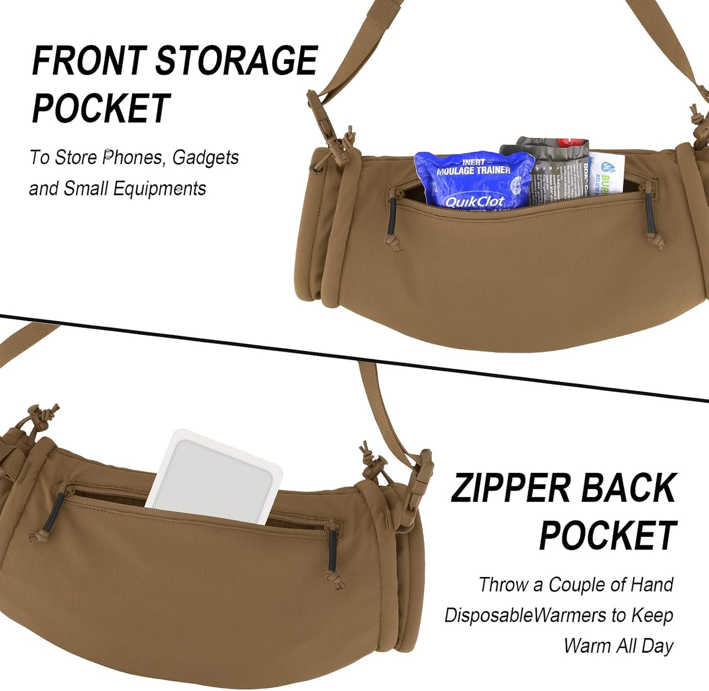 Tactical Hand Warmer,Portable Drop Hanger Waist Handwarmer Pouch for Hunting Golf Camping Fishing, Hiking, Football Winter Outdoor Field Survival.