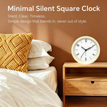 Silent Analog Loud Alarm Clock for Bedrooms, 4.5" Battery Operated Alarm Clock with Modern Round Design, Plastic Small Desk Clock for Heavy Sleepers Adults Teens Seniors College Dorms, Green