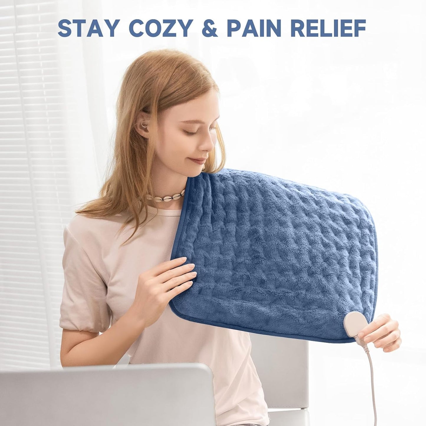 Heating Pad for Back, Neck, and Shoulder Pain Relief, Electric Heat Pad with 6 Heat Levels, Moist Heat Option, Auto Shut-Off, Birthday Christmas Gift for Women Men Mom Dad Grandma, Gift for her