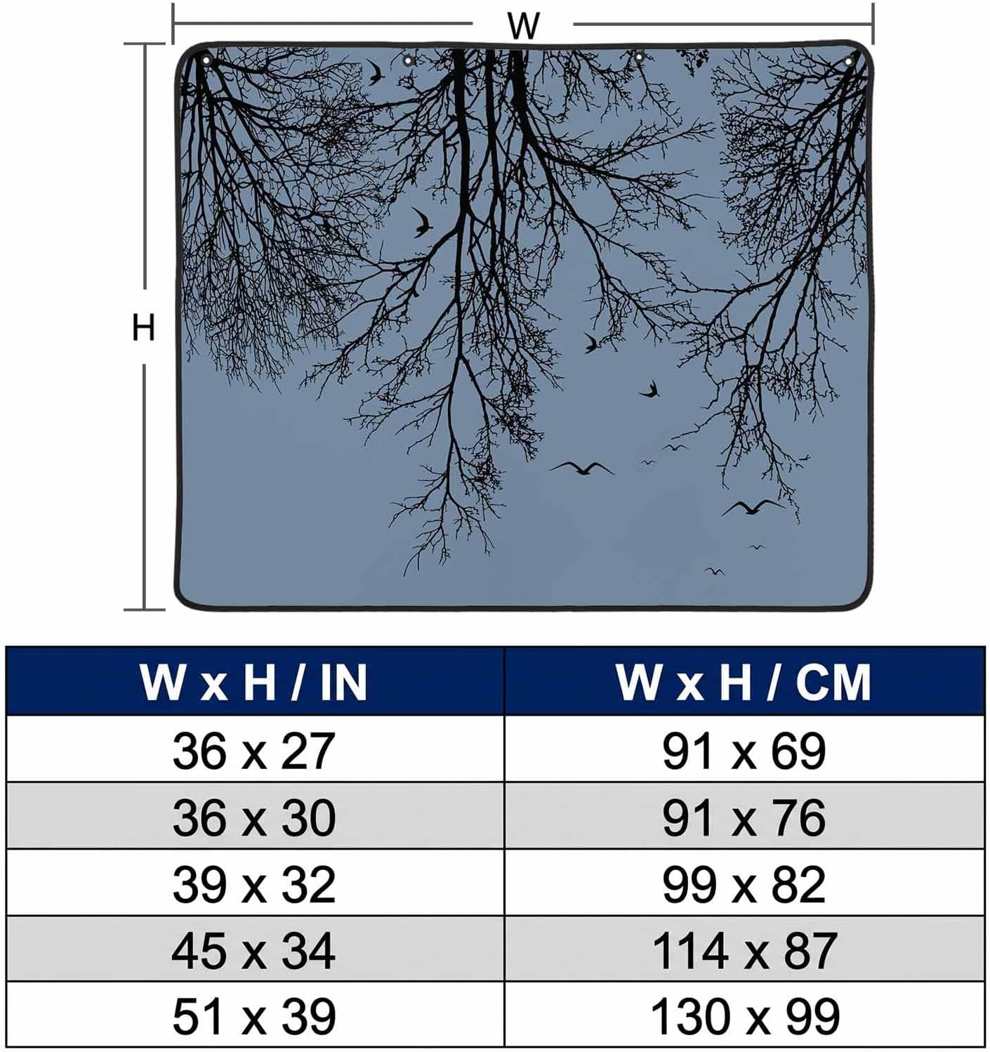 Magnetic Fireplace Cover Tree Branches Bird Fireplace Screen Decorative Brown Black Twigs Deadwood Insulation Fireplace Blocker Save Energy Fireplace Draft Stopper Covers for Living Room 45x34 Inch