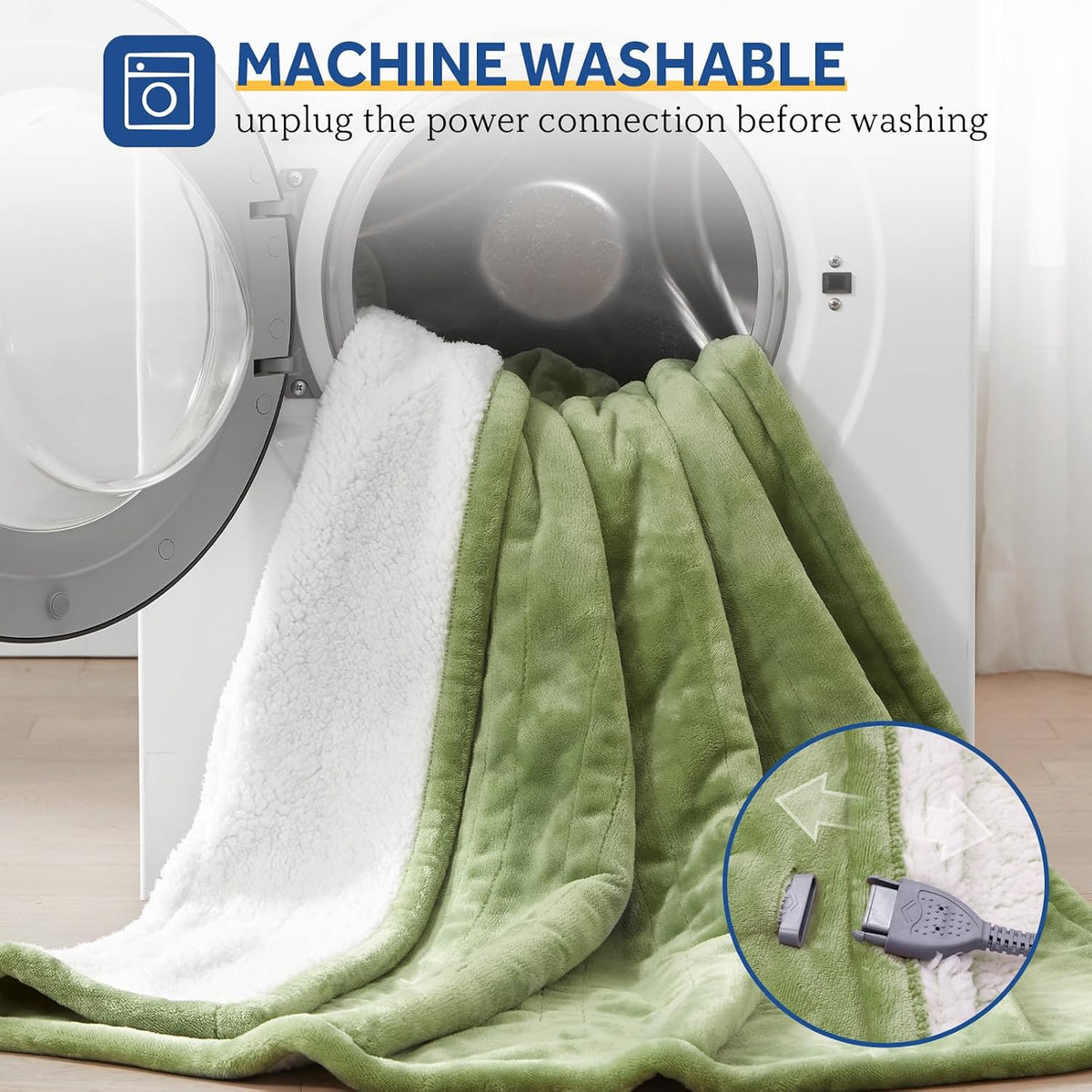 Sealy Electric Throw Blanket Heated Flannel & Sherpa Auto Shutoff 50"x60"