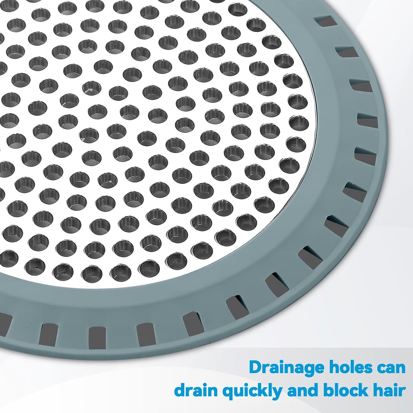 Shower Drain Hair Catcher,Aluvor Shower Drain Cover Bathtub Drain Strainer | Weighted Metal Hair Trap Stopper Sink Protector Filter Bathroom Flat Strainer Stopper (Silver gray)