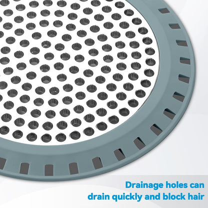 Shower Drain Hair Catcher,Aluvor Shower Drain Cover Bathtub Drain Strainer | Weighted Metal Hair Trap Stopper Sink Protector Filter Bathroom Flat Strainer Stopper (Silver gray)