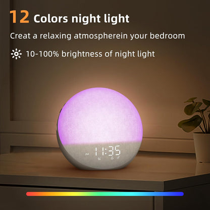 Odokee Sunrise Alarm Clock White Noise Machine: Natural Wake Up Light