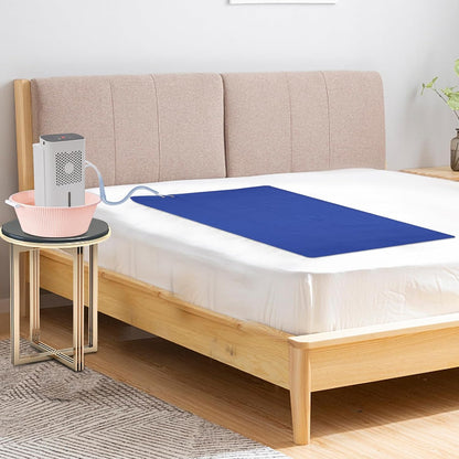 Water Cooling Bed Pad, Wind & Time Adjustable Water Cooling Mattress Pad, 63'' x 27.5'' Bed Cooling System with LCD, 50dB Low Noise Water Bed Cooler System, Ideal for Hot Night, Night Sweats