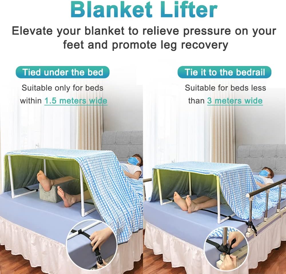 Blanket Lifter for Feet Foot Sheet Lifters of Bed Lift Holder Foot Cradle Bar Blanket Tent Hospital Sheets Support Riser for Leg Knee Ankle Arthritis Neuropathy Surgery Recovery Protector（Portable）