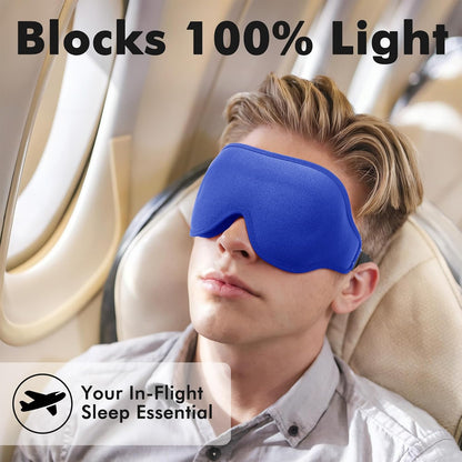 Weighted Eye Mask for Sleeping, 3D Contoured Sleep Mask Blackout with Adjustable Strap, Lash Extensions Sleeping Mask for Travel, Eye Cover Blindfold for Men Women (Black, 4.6oz)