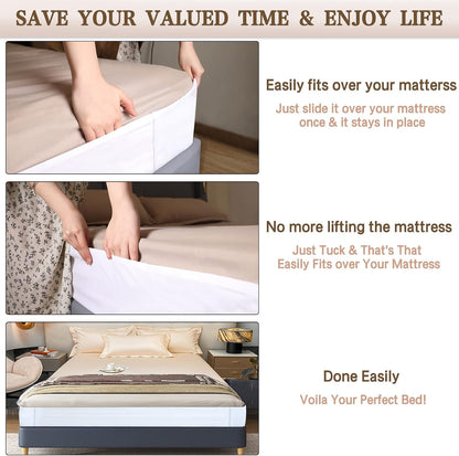 Bed Sheet Holder - Queen Fitted Sheet Only Straps，Holds The Flatbed in Place and Converts It Into A Fitted Sheet, Bed Sheet Fastener Holder, Fits All Mattress Heights- Queen 60” X 80”
