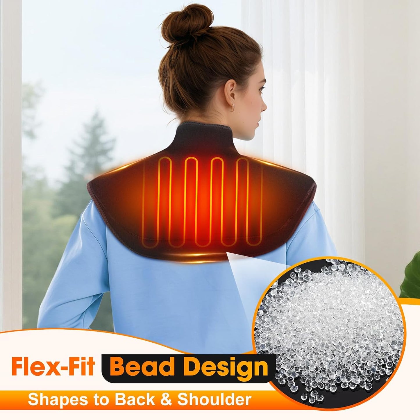 Cordless Neck and Shoulder Heating Pad, Weighted Rechargeable Heat Neck and Shoulder Wrap, Cordless Neck Heating Pad Built in 8.4V 4000mAh Battery