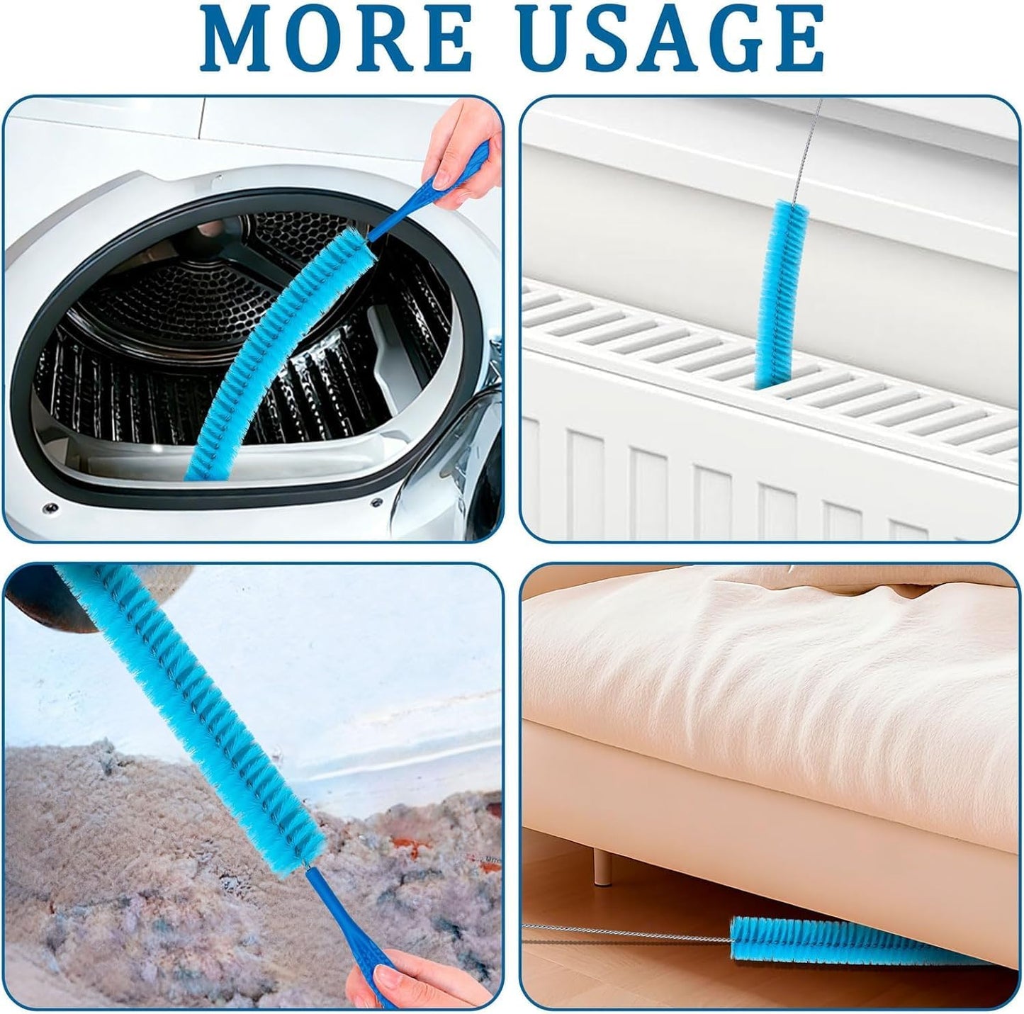 4 Pieces Dryer Vent Cleaner Kit with Dryer Vacuum Hose Attachment | Fits dryer vents and lint traps, universal lint attachments effortlessly clear lint and dust clogged inside ducts