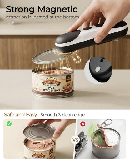 Electric Can Opener Automatic Can Opener for Seniors with Arthritis | Cordless Battery Powered, USB Rechargeable, Side Cut, Smooth Edge, Handsfree, for Any Size Cans
