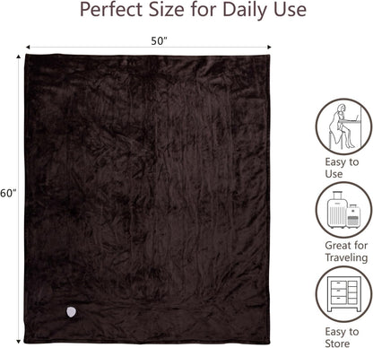 Tefici Heated Blanket Throw,Ultra Soft 2-Layer Flannel Electric Blanket