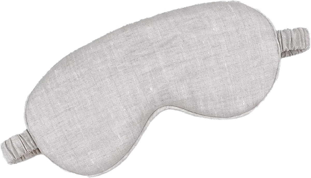 Eye mask Pure Linen Sleep Mask with Elastic Band, No Pressure On Eyes,Side Sleeper Eye Cover Organic Cotton Core Blindfold,Napping & Yoga Travel Essentials (Natural)