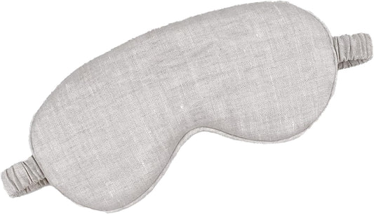 Eye mask Pure Linen Sleep Mask with Elastic Band, No Pressure On Eyes,Side Sleeper Eye Cover Organic Cotton Core Blindfold,Napping & Yoga Travel Essentials (Natural)