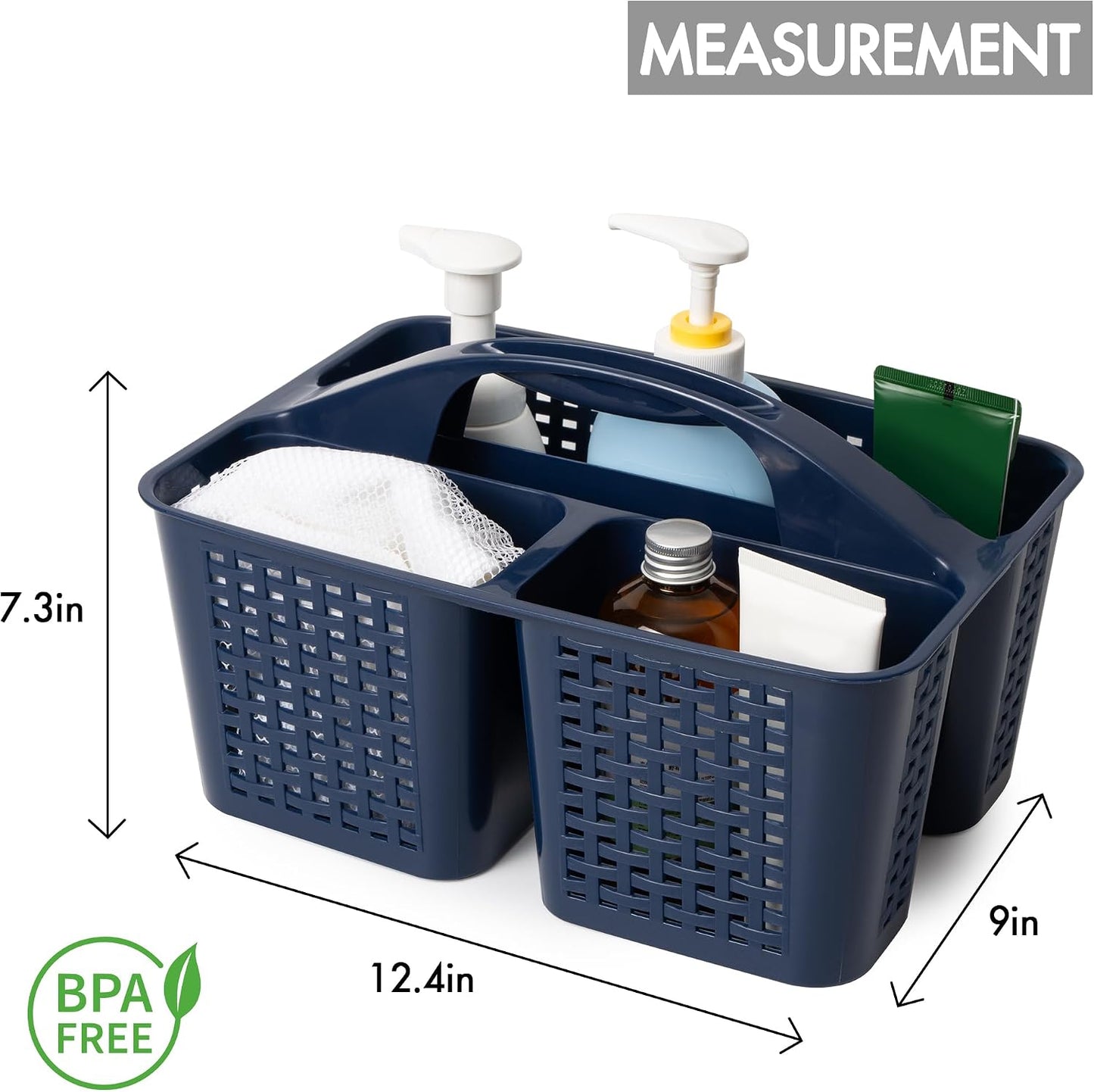 Tiawudi Portable Shower Caddy, Caddy Organizer with Handle, Plastic Shower Basket Hold Soap, Shampoo, Hair Supplies and Beauty Products, Cleaning Supplies Organizer for Home, Dorm, Shelf and Cabinet