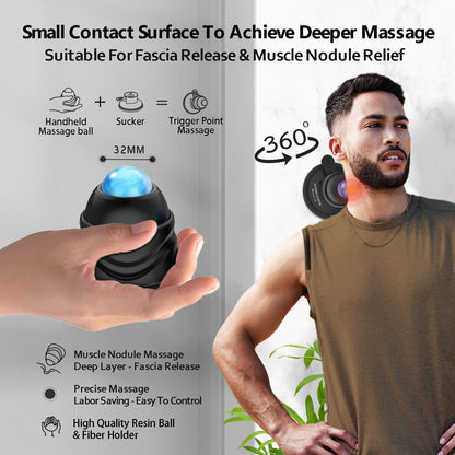 Massage Ball Deep Tissue 2 in 1 Mountable Muscle Massage Roller for Pain Relief, Trigger Point ，Relieve Fascia Muscle Knot and Joint Pain Relax Full Body