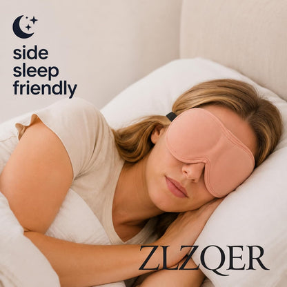 Ultra-Thin 3D Sleep Mask for Side Sleepers Women Men, Contoured Eye Mask for Lash Extensions, Light Blocking, Soft Breathable Lightweight Eye Mask for Sleep, Travel, Meditation,Airplane (Black)