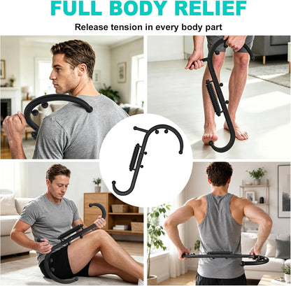 Trigger Point Massage Tool, Manual Back & Neck Massager Stick | Manual back massagers for neck & shoulder massage. Precision s-hook release tool provides deep tissue muscle knot pain relief